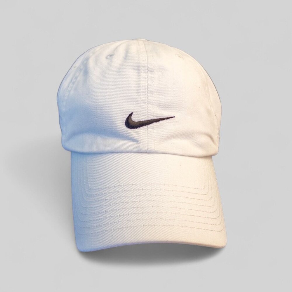 Vintage Nike Hat Cap Strap Back White Men’s Adjustable Logo Just Do It Gray  Tag